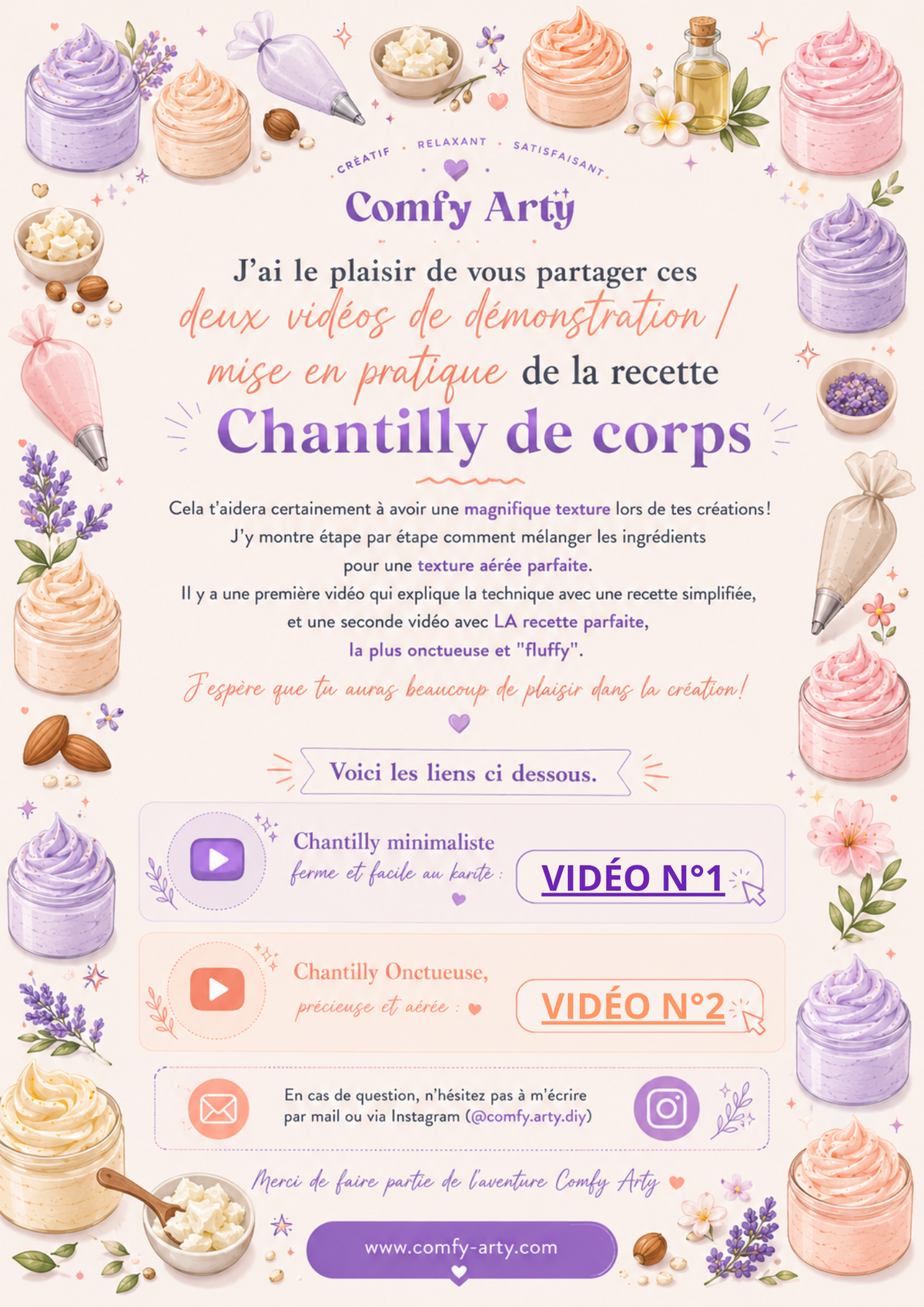 Ebook Recettes Comfy: Chantilly corporelle karité fouetté + Vidéos démonstration
