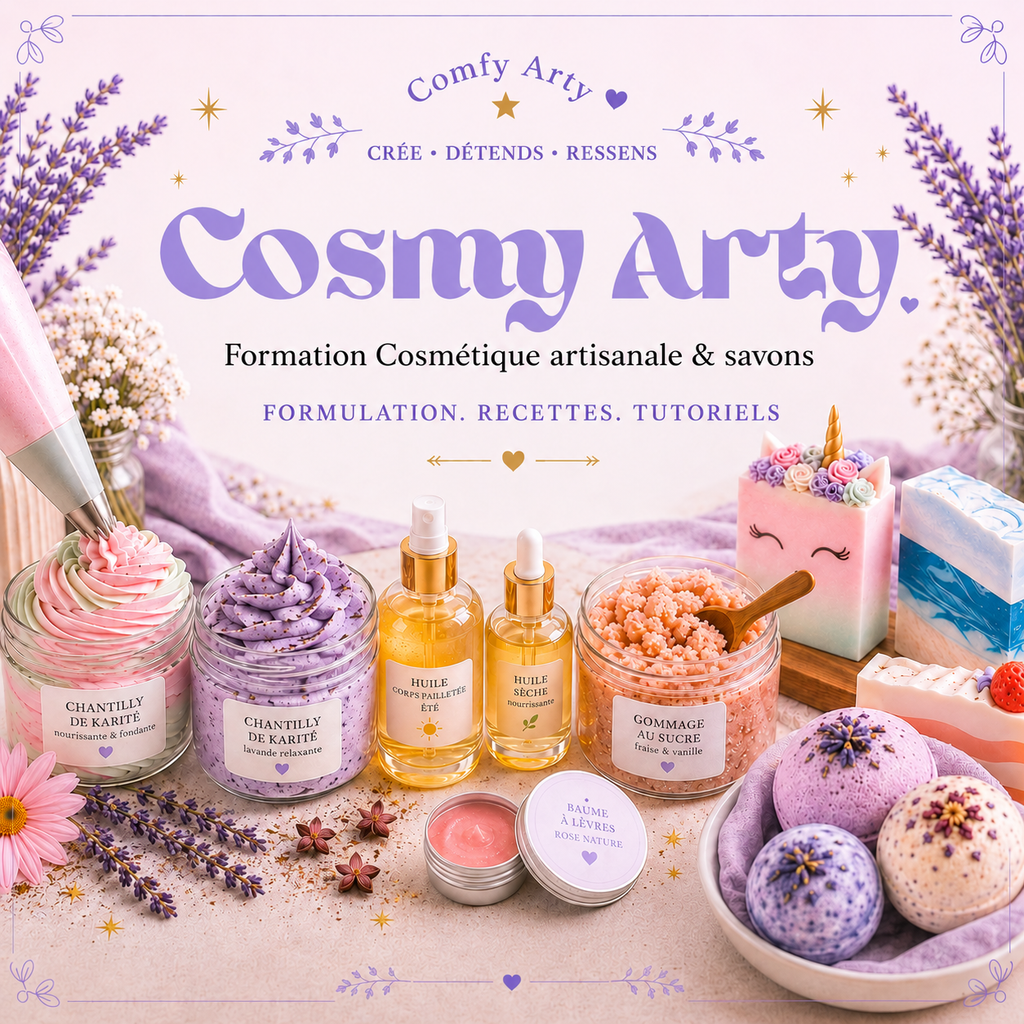 COSMY ARTY | Formation Cosmétique artisanale & savons | Formulation, Recettes, Tutoriels [en vidéos]