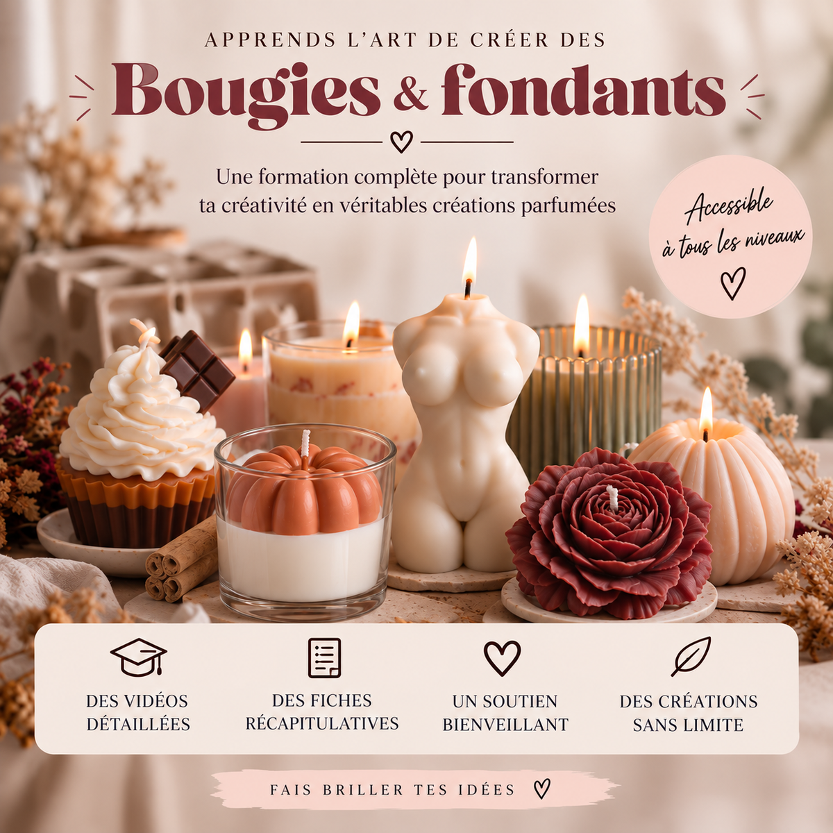 COMFY BOUGIES | Formation création de Bougies artisanales et fondants parfumés [en vidéos]